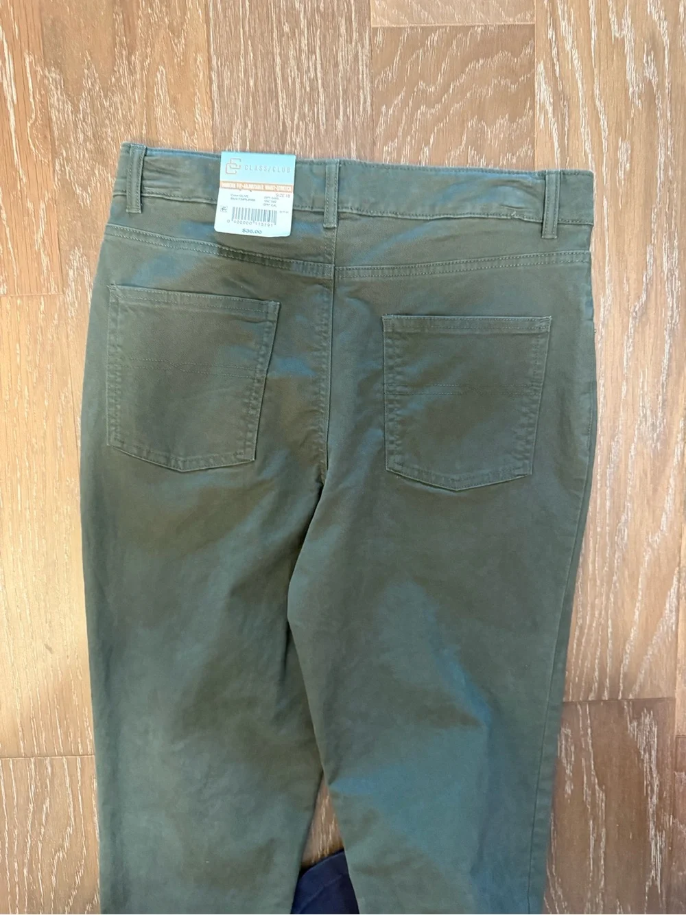 Class Club Olive Green Chino Pants for Kids Adjustable Waist